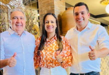 Durante almoço com o vice-governador Laurez Moreira e o deputado Gutierres Torquato Raiza Guimarães discute as demandas de Lagoa da Confusão