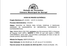 Publicação de Pregão Eletrônico