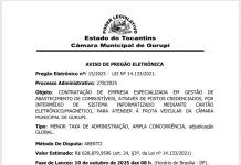 Aviso de pregão eletrônico