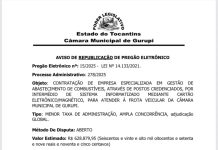 Aviso de pregão eletrônico