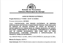 Aviso de pregão eletrônico