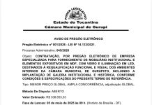Aviso de Pregão Eletrônico